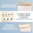 thumbnail image 2 of Toilet Paper Storage for 12 Rolls, Stackable & Foldable - Waterproof Basket with  Lid - Elegant Bathroom Organizer, Beige, 2 of 6