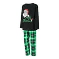 thumbnail image 3 of Elippeo Christmas Family Pajamas Matching Set Santa Claus Print Long Sleeve Tops and Green Plaid Pants Sleepwear, 3 of 10