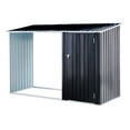 thumbnail image 3 of Firewood Storage Shed, Outdoor Firewood Rack, Outdoor Storage Shed with Log Holder, Firewood Shelter for Patio, Anthracite Galvanized Steel, 3 of 9