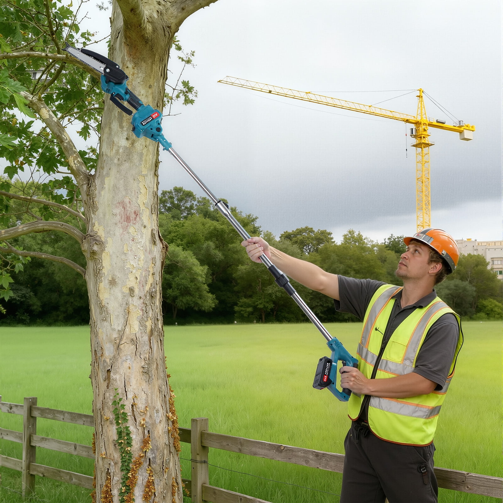 Arlohe 3-in-1 Electric Pole Saw Kit,550W Motor,180cm Reach with Pruning Shears,Professional Landscaping Multi-Tool