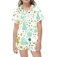 thumbnail image 3 of Tanghaowl Easter Pjs for Kids Children's Fashion Printed Button Down Lapel Short Sleeved Top Shorts Pajamas Set 3 Piece Baby Boy Outfits, 3 of 5