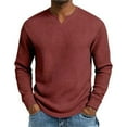 thumbnail image 2 of Long Sleeve Shirts for Men, Men's Waffle Long Sleeve Shirts V Neck Thermal Pullover Tops Knit Tshirt Casual Basic Lightweight Undershirt, 2 of 7