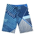 thumbnail image 3 of HOWPAY Men's Swim Trunks Summer Hawaiian Print Quick Dry Board Shorts Elastic Waist Drawstring Lightweight Loose Fit Casual Bathing Suit Dark Blue L, 3 of 5