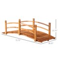 thumbnail image 3 of Outsunny 6FT Wooden Garden Bridge Classic Arc Footbridge, Orange, 3 of 10