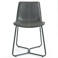 thumbnail image 6 of Set of 2 Aram Grey Distressed Faux Leather Dining Chair, 6 of 7