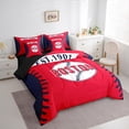 thumbnail image 3 of jejeloiu Baseball Game Gaming 7-Piece Bedding Comforter Set,Ball Sport City King Bedding Sets,Red White Bed Sheets For Teens Kids,Breathable Home Decor Reversible, 3 of 8
