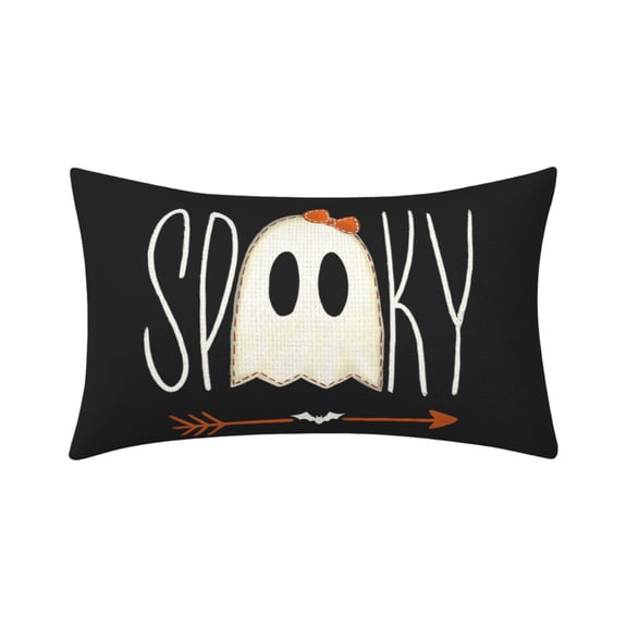 Halloween Pillow Cover 12X20,Ghost Funny Halloween Saying Decoration Holiday Farmhouse Pillow Case Decor for Home Sofa Couch Indoor Outdoor