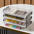 thumbnail image 3 of 1 Packs Portable Clear Storage Bins with Lids,Plastic Container Bins for Organizing,Clear File Box Stackable Storage Containers for Organizing A4 Paper, Photo, Document, Scrapbook(Grey 16x10cm), 3 of 5