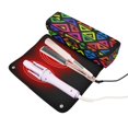 thumbnail image 2 of Hair Tools Storage with Heat Resistant Mat- Neon-colored Triangle Printed Curling Iron Travel Bag/Flat Iron Case for Women, 2 of 8