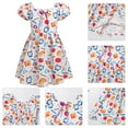 thumbnail image 3 of IBTOM CASTLE Toddler Kids Girls Back to School Dress Smocked Dress Pencil Print Kindergarten First Day of School Outfit 4-5 Years White Ruler, 3 of 8