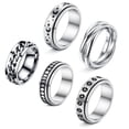 thumbnail image 2 of Anillos giratorios de 5 uds., anillos de ansiedad resistentes al desgaste, a prueba de herrumbre, anillo portátil para aliviar el estrés, banda Ropa, zapatos y accesorios Miscelánea Tipo 6, 2 of 6