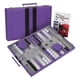 thumbnail image 1 of Set de backgammon Get The Games Out Top, tamaño de viaje, color morado, 1 of 8