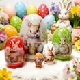 thumbnail image 4 of ChicYu Russian Nesting Dolls,Handmade Wooden Bunny Nesting Dolls Set for Easter Birthday Gift Home Decoration,Spring Themed Table Decorations,Set of 5 Figurines, 4 of 6