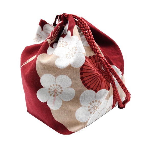 Bolso con cordón japonés Zulema para mujeres y niñas monedero Vino rojo