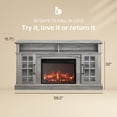 thumbnail image 2 of BELLEZE 58" TV Stand with 23" Electric Fireplace, Fireplace TV Console for TVs up to 65", Home Entertainment Center with Storage Cabinet and Adjustable Shelves - Astorga (Gray Wash), 2 of 7