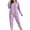 1-Purple, variant on Women's Plus Size Pajama Set Fashionable Solid Color Long Sleeved Pants Casual Home Suit Set Womens Sleepwear Loungewear