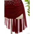 thumbnail image 3 of Sxiwei Kids Girls Skating Dress Shiny Rhinestones Sleeveless Leotard Dresses Modern Contemporary Burgundy 14, 3 of 9