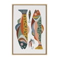 thumbnail image 2 of Kate and Laurel Sylvie Gone Fishing Framed Canvas Wall Art by Rachel Lee of My Dream Wall, 23x33 Natural, Bright Colorful Fish Art Print for Wall Decor, 2 of 6