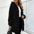 thumbnail image 3 of Womens Fleece Jacket Fashion Soft Plush Zip Up Outerwear with Pockets & Ribbed Cuffs for Winter, 3 of 9