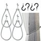 thumbnail image 1 of Paquete de 4 cuerdas para sujetar cortinas, sujetadores de cortinas con 4 ganchos de tornillo B, 1 of 5