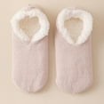 thumbnail image 2 of Ticikt Women's Soft Sole Slipper Socks with Grippers, Thick Warm Cozy Sherpa Lined Home Socks Set, Knitted Non- Fluffy Winter House Bedroom Slippers, 2 of 4