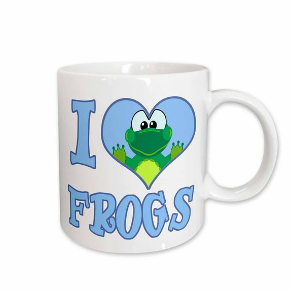 3drose, I Heart Love Frogs Cartoon, 11oz Mug