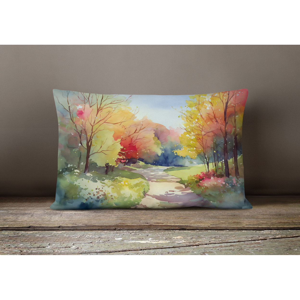 North Carolina Dogwoods in Watercolor Fabric Decorative Pillow - image 4 of 4