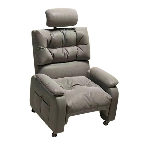 Sofá Silla Gaming,Silla Gaming Sofá Sillón Muebles Ergonómicos,Silla Reclinable Respaldo Ajustable Sala De Estar,Silla De Computadora Reclinable Bolsillos Laterales Gris con reposacabezas