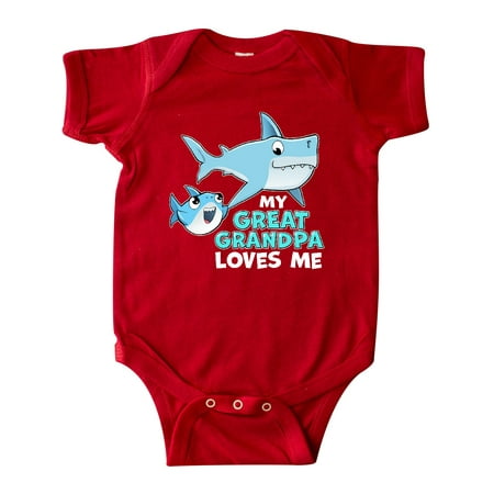 

Inktastic My Great Grandpa Loves Me with Cute Sharks Gift Baby Boy or Baby Girl Bodysuit
