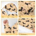 thumbnail image 6 of Dachshund and Bone Orange Pattern Oversized Sherpa Fleece Wearable Blanket Hoodie, Double-Sided Warm Fuzzy Pullover with Super Pockets for Women & Men, 6 of 6