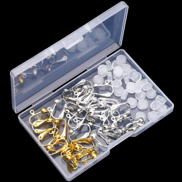 30 Pieces Clip on Earring Converters Non pierced Earring Findings Dangle Earring Clips with Easy Open Loop and Silicone Earring Pads for Daily Accessory 3 Colors Style A Walmart