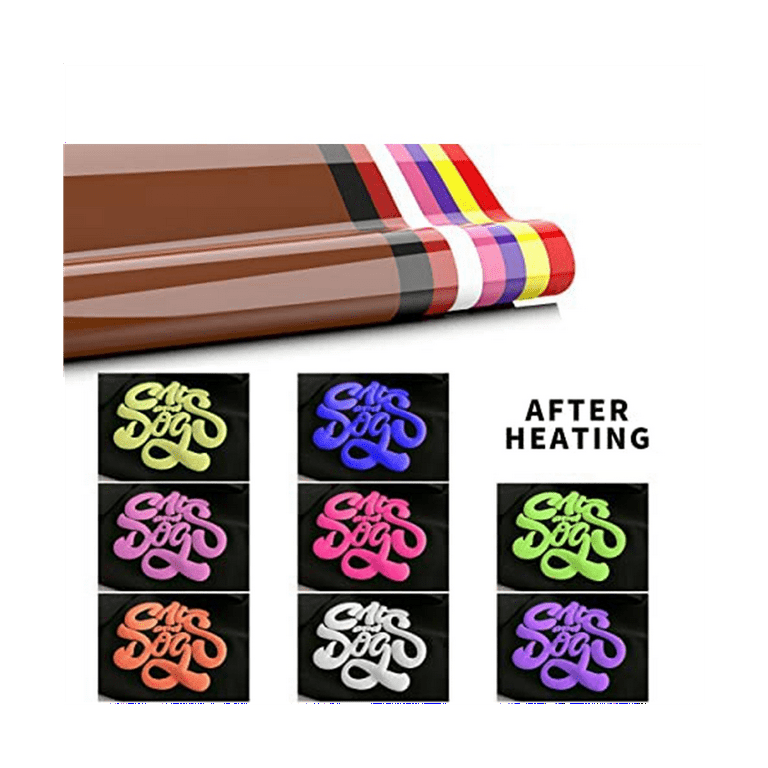 Multicolor Puff Vinyl Heat Transfer - 8 Sheets Assorted Colors