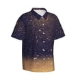 thumbnail image 2 of Fotbe Gold Black Glitter Hawaiian Shirt For Men Unisex Summer Beach Casual Short Sleeve Cotton Linen Button Down Shirts-X-Large, 2 of 9