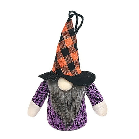 

Halloween Doll Ornament Luminous Faceless Dwarf Doll for Festival Atmosphere Layout Props (built-in 3 button batteries)Great Pendant Doll Decor with Lights