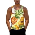 thumbnail image 4 of Camiseta sin mangas de cuello redondo para hombre, informal, a la moda, con estampado, cuello redondo, sin mangas, deportiva, blusa para hombre, 4 of 6