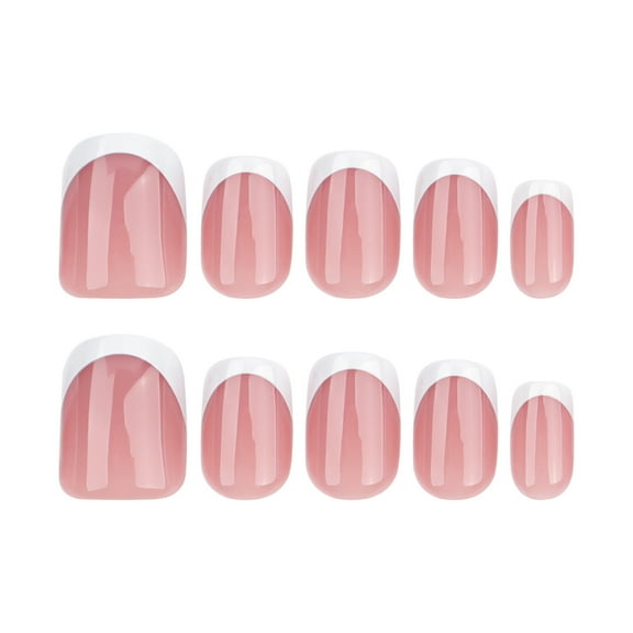 Kokovifyves Press-on Short Nails Press-on Short False Nails with Nail Glue Reusable Glue-on Nails 15 Sizes