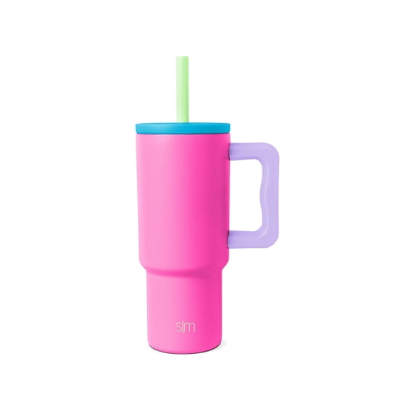 Simple Modern Kids 24 oz Tumbler with Handle and Silicone Straw Lid | Spill Proof and Leak Resistant | Reusable Stainless Steel B