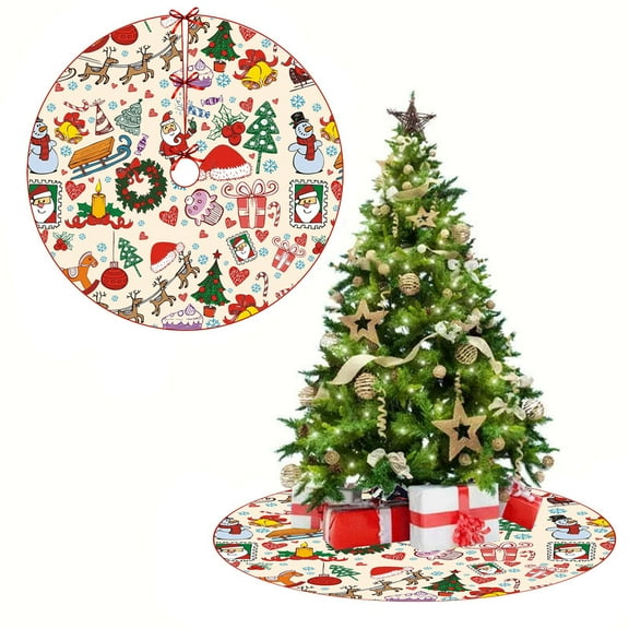 Christmas Tree Skirt, Christmas Tree Decoration, Colorful Tree Skirt, Suitable for Christmas Tree Holiday Party, Christmas Gift