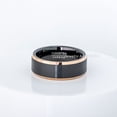 thumbnail image 5 of 2-Tone Tungsten Wedding Ring - Band for Mens & Womens- 8mm Beveled Edge Tungsten Ring - Black & Rose Gold Comfort Fit Tungsten Band, 5 of 5