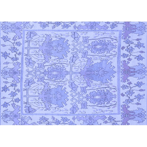 Ahgly Company Indoor Rectangle Abstract Blue Modern Area Rugs, 2' x 5'