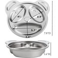 thumbnail image 2 of Lyellfe Set of 4 Stainless Steel Divided Plates, 3 Sections Unbreakable Dinner Plates, Cute Panda Shape Divided Plates for Picky Eaters, Lunch, Camping, 2 of 7