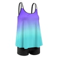 thumbnail image 4 of Plus Size Tankini Swimsuits for Women Two Piece Bathing Suits Tummy Control Long Torso Tank Tops with Boyshorts, 4 of 7