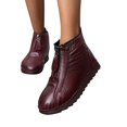 thumbnail image 2 of adviicd Snow Boots For Women Leisure Women's Velvet Zipper Snow Boots Padded Plus Cotton Winter Low Shoes women's Wide Women Hiking Boots, 2 of 5