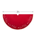 thumbnail image 3 of Christmas Tree Skirt, Holiday Decorations, Red Fringed Christmas Tree Skirt for Halloween and Christmas Party Decor, Non-Woven Fabric, 48 Inches Round, 3 of 8