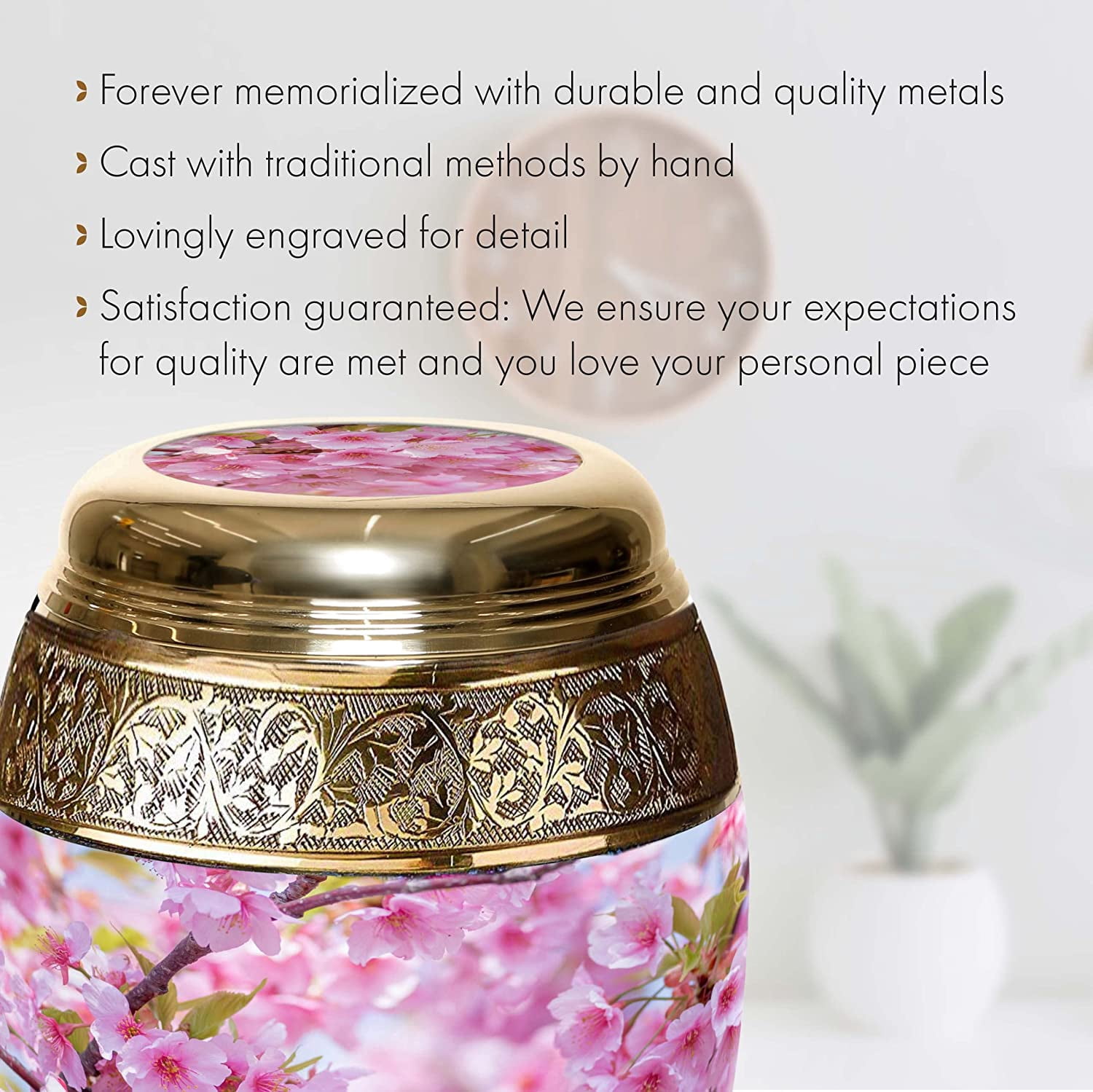 Cherry Blossom Urns for Cremation Ashes Large Urn XL or Small Keepsake Urns for Adult Cremation Ashes & Urns for Human Ashes for Home or Burial Cremation Urns