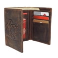 thumbnail image 3 of MARSHAL RFID Trifold Biker Wallet for Men  Vintage Genuine Leather Chain Wallet with Charging Bull Embossed Design and Snap Closure Brown No Chain, 3 of 9