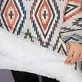 thumbnail image 3 of Oversized Wearable Blanket Hoodie,Colorful Geometric Diamond Pattern Sherpa Blanket Hoodie with Super Pockets,Super Warm Fuzzy Pullover for Women & Men, 3 of 6