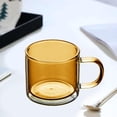 thumbnail image 2 of Vaso de vidrio antiescaldamiento, de boca redonda, para whisky, cerveza, para cafetería en casa marrón, 2 of 9