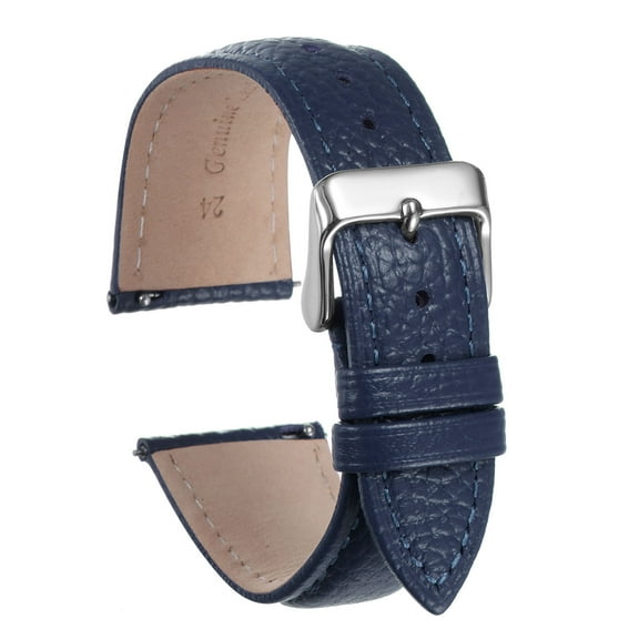 Uxcell Genuine Leather Watch Bands 24mm Quick Replacement Leather Watch Strap Elegant Women Men Watch Straps Dark Blue