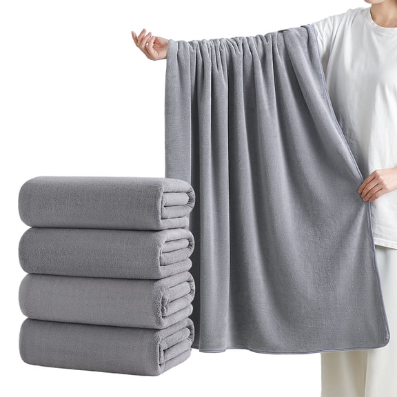 Green Essen 4 Pack Oversized Bath Towel Sets 700 GSM Soft Shower Towels 35 x 70 Inches Quick Dry Bath Sheets Highly Absorbent Bath Towel Clearance for Bathroom Spa Hotel Gym(Dark Grey)